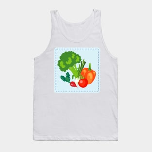 Cute Veggie Stamp Tank Top